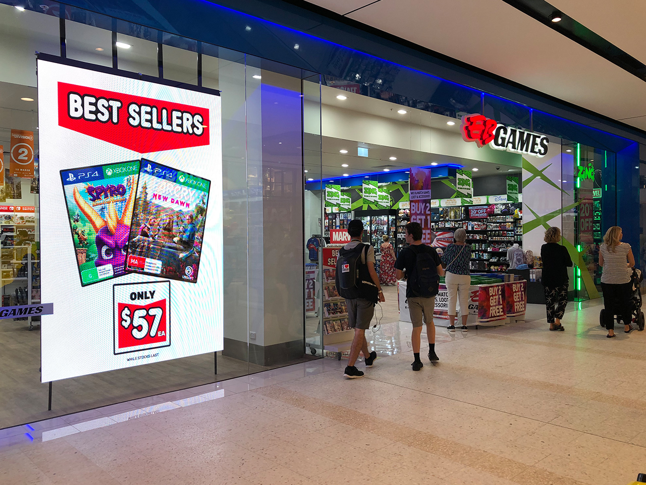 EB Games Sunshine Plaza QLD - In-window Indoor LED Sign