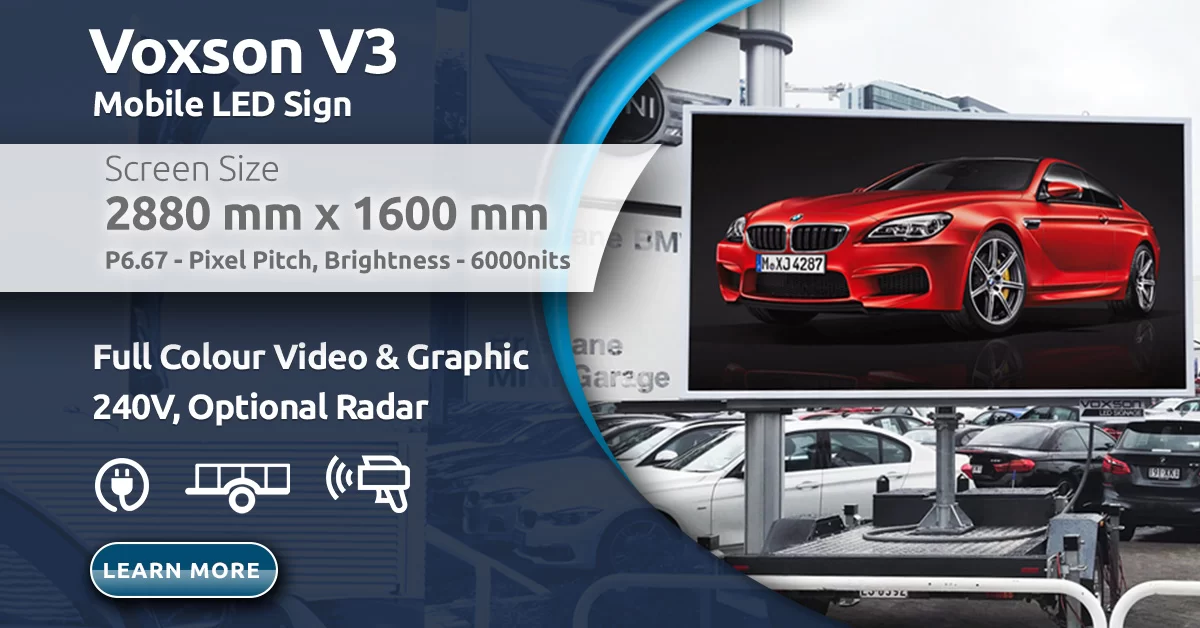 Voxson V3s Mobile Trailer LED Sign