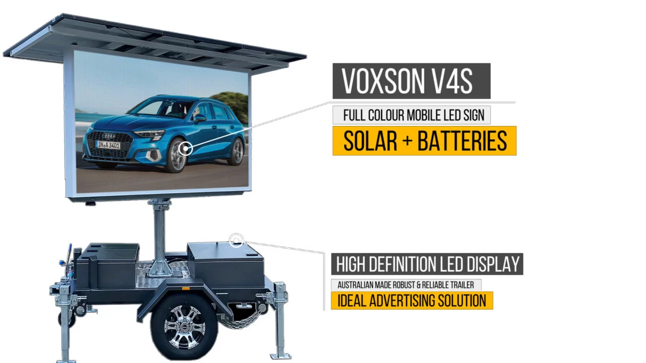 Introducing the Voxson V4s, a full colour Mobile LED Sign