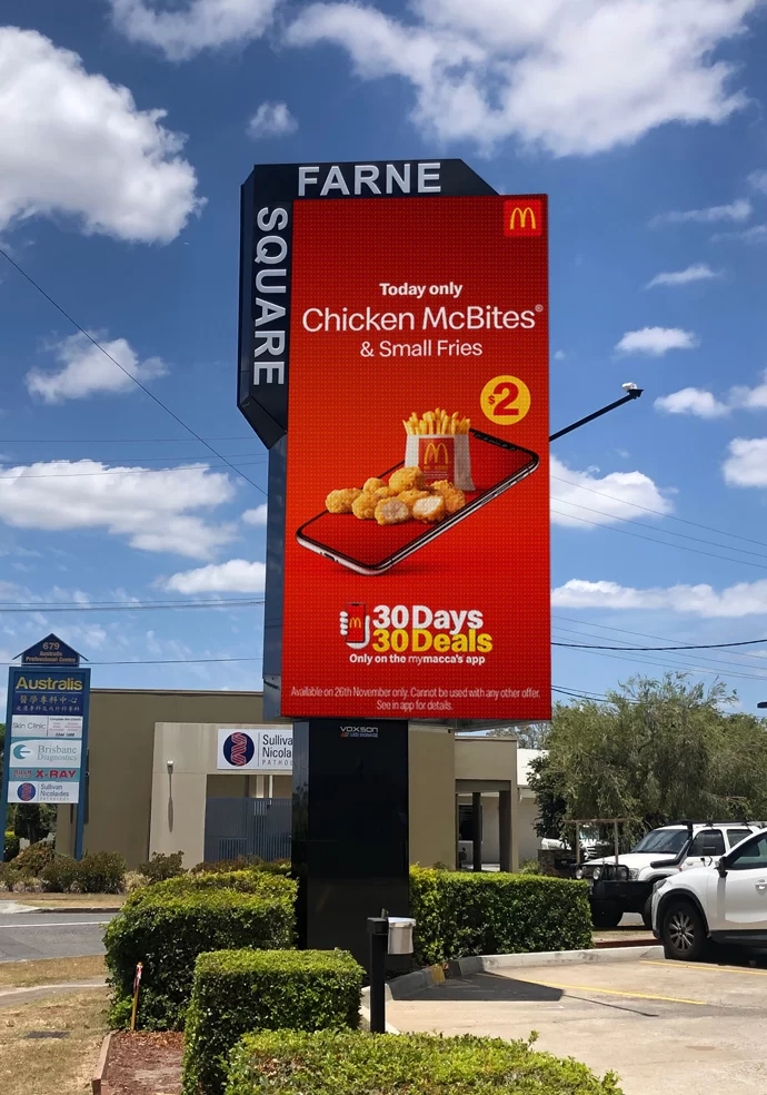 Farne Square outdoor digital signage Australia