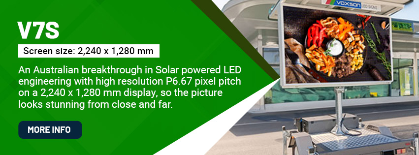 Voxson V6s Mobile Trailer Solar LED Sign