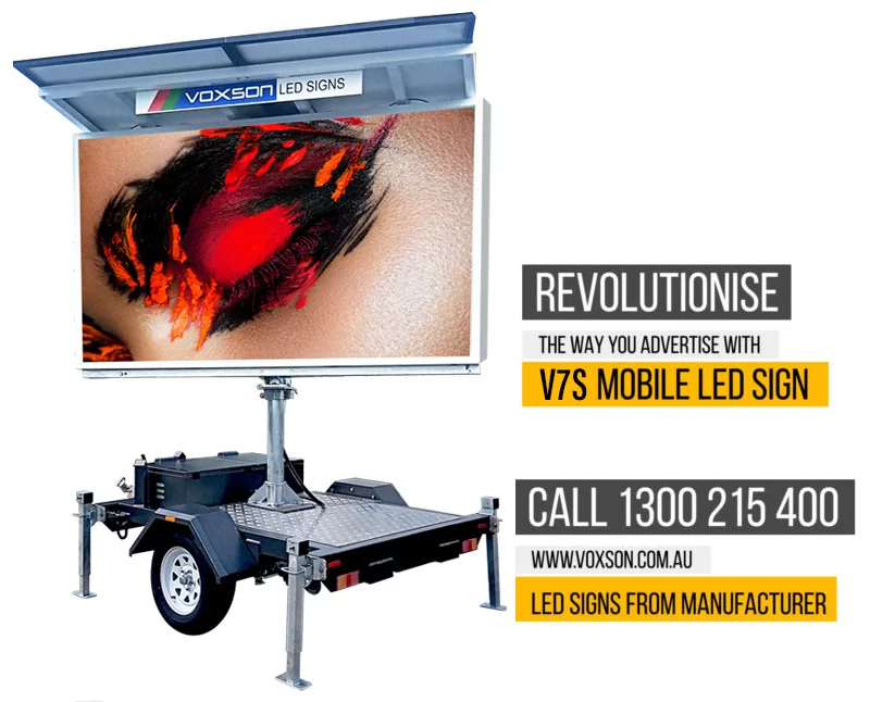 Revolutionise the way you advertise, with Voxson V4s mobile LED sign.